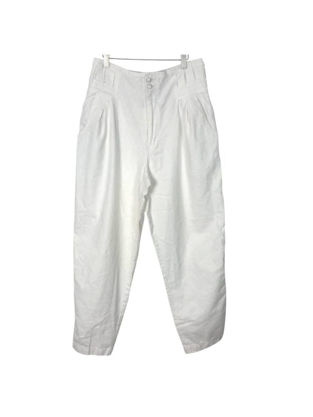 Vintage 80s 90s Forenza High Rise Pleated Pants Sz 14 White 31" Waist Tapered